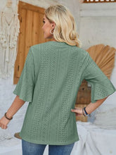 Load image into Gallery viewer, Eyelet Notched Half Sleeve T-Shirt
