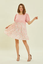 Load image into Gallery viewer, HEYSON Full Size Round Neck Floral Ruffle Hem Mini Dress