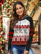 Load image into Gallery viewer, Double Take Full Size Christmas Drawstring Long Sleeve Hoodie