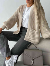 Load image into Gallery viewer, Open Front Dropped Shoulder Cardigan