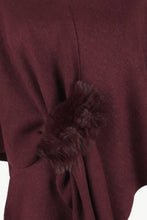 Load image into Gallery viewer, Surplice Neck Pom-Pom Trim Poncho