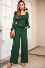 Load image into Gallery viewer, Smocked Square Neck Top and Pants Set
