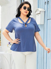 Load image into Gallery viewer, Plus Size Cutout Short Sleeve Top