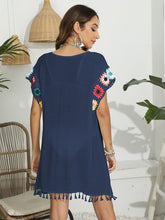 Load image into Gallery viewer, Tassel Boat Neck Flutter Sleeve Cover Up