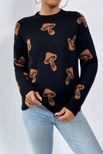 Load image into Gallery viewer, Printed Mock Neck Dropped Shoulder Sweater