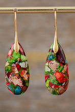 Load image into Gallery viewer, Handmade Teardrop Shape Natural Stone Dangle Earrings