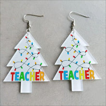 Load image into Gallery viewer, Christmas Themed Acrylic Dangle Earrings