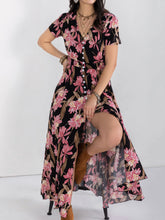 Load image into Gallery viewer, Floral V-Neck Slit Dress