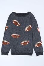 Load image into Gallery viewer, Sequin Football Patch Corduroy Sweatshirt