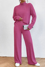 Load image into Gallery viewer, Mock Neck Dropped Shoulder Top and Pants Set