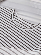 Load image into Gallery viewer, Striped Round Neck Dropped Shoulder T-Shirt