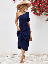 Load image into Gallery viewer, Breathless Smocked One-Shoulder Midi Dress