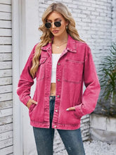 Load image into Gallery viewer, Pocketd Button Up Detachable Hooded Denim Jacket