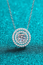 Load image into Gallery viewer, Moissanite Round Pendant Rhodium-Plated Necklace