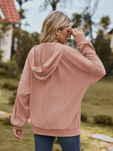 Load image into Gallery viewer, Zip Up Drawstring Long Sleeve Hooded Jacket