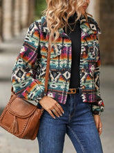 Load image into Gallery viewer, Geometric Dropped Shoulder Balloon Sleeve Outerwear