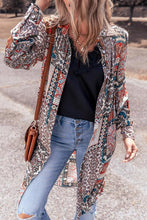 Load image into Gallery viewer, Printed Open Front Collared Neck Cardigan
