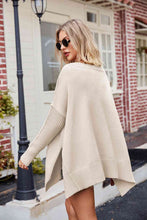 Load image into Gallery viewer, V-Neck Slit Exposed Seam Sweater