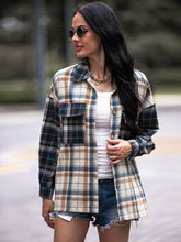 Load image into Gallery viewer, Plaid Dropped Shoulder Shacket