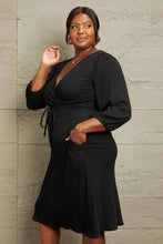 Load image into Gallery viewer, Culture Code Full Size Surplice Flare Ruching Dress