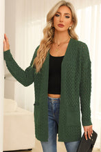 Load image into Gallery viewer, Open Front Dropped Shoulder Cardigan with Pockets
