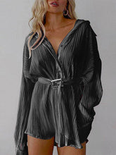 Load image into Gallery viewer, Button Up Dropped Shoulder Shirt Dress