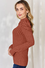 Load image into Gallery viewer, Basic Bae Full Size Ribbed Mock Neck Puff Sleeve T-Shirt