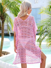 Load image into Gallery viewer, Slit Openwork V-Neck Cover Up