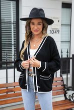 Load image into Gallery viewer, Waffle Knit V-Neck Cardigan with Pocket
