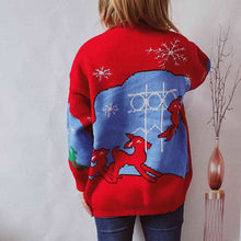 Load image into Gallery viewer, Printed Round Neck Long Sleeve Sweater