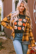 Load image into Gallery viewer, Plaid Hooded Button Front Jacket
