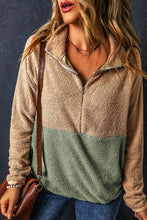 Load image into Gallery viewer, Contrast Half Zip Long Sleeve Sweatshirt