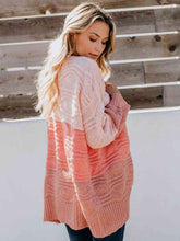 Load image into Gallery viewer, Color Block  Openwork Open Front Cardigan