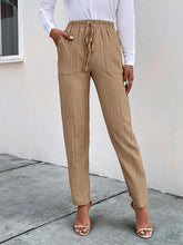 Load image into Gallery viewer, Texture Drawstring Pants with Pockets