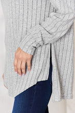 Load image into Gallery viewer, Basic Bae Full Size Ribbed Round Neck Slit T-Shirt