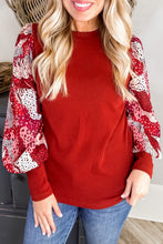 Load image into Gallery viewer, Animal Print Round Neck Long Sleeve T-Shirt