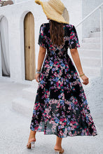 Load image into Gallery viewer, Smocked Floral V-Neck Short Sleeve Dress