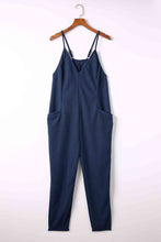 Load image into Gallery viewer, Spaghetti Strap Deep V Jumpsuit with Pockets