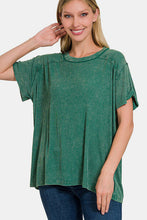 Load image into Gallery viewer, Zenana Washed Ribbed Short Sleeve Top