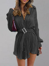 Load image into Gallery viewer, Button Up Dropped Shoulder Shirt Dress