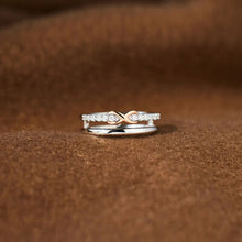 Load image into Gallery viewer, Double-Layered Zircon 925 Sterling Silver Ring