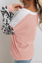 Load image into Gallery viewer, Leopard Color Block Buttoned Top