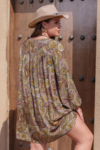Load image into Gallery viewer, Plus Size Printed V-Neck Long Sleeve Midi Dress