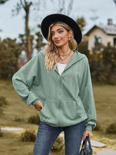 Load image into Gallery viewer, Zip Up Drawstring Long Sleeve Hooded Jacket