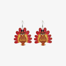 Load image into Gallery viewer, Thanksgiving Turkey Drop Earrings