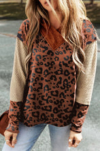 Load image into Gallery viewer, Leopard Dropped Shoulder Hoodie