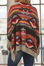 Load image into Gallery viewer, Geometric Striped Splicing Round Neck Blouse