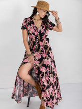 Load image into Gallery viewer, Floral V-Neck Slit Dress