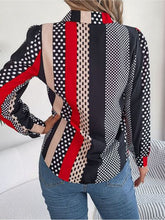 Load image into Gallery viewer, Polka Dot Contrast Long Sleeve Shirt