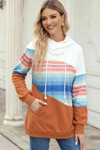 Load image into Gallery viewer, Drawstring Color Block Hoodie with Pockets